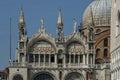 Fragment of beauty Saint Mark`s Basilica and Doge`s Palase at San Marco square or piazza