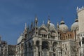 Fragment of beauty Saint Mark`s Basilica and Doge`s Palase at San Marco square or piazza Royalty Free Stock Photo