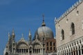 Fragment of beauty Saint Mark`s Basilica and Doge`s Palase at San Marco square or piazza Royalty Free Stock Photo