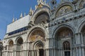 Fragment of beauty Saint Mark`s Basilica at San Marco square or piazza, Venezia, Venice, Italy Royalty Free Stock Photo