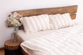 Fragment of a bed with linen bedding Royalty Free Stock Photo