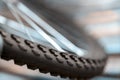 A fragment of a Bicycle wheel Royalty Free Stock Photo