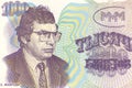 Fragment of Bill for 1000 tickets of the MMM financial pyramid with a portrait of Sergei Mavrodi. Russia - December 2020