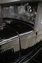 A fragment of the black lacquer body of the famous Soviet passenger car of the Gorky Automobile Plant