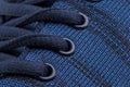 A fragment of a blue sneaker Royalty Free Stock Photo