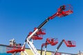 Baskets, top parts of different scissor and articulated boom lifts Royalty Free Stock Photo