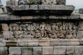 A fragment of the Borobudur Temple wall engravings, Yogyakarta, Indonesia