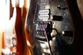 Old guitar close-up Royalty Free Stock Photo