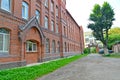 A fragment of the brick building of the Lebenikht hospital 1903. Kaliningrad