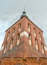 Fragment of brick cathedral bell tower 17th century. Frombork, Poland