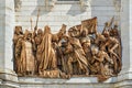 Fragment of bronze sculptures on Cathedral of Christ the Saviour. Moscow. Russia