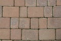 Fragment of brown stone wall stonework Texture.