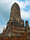 Fragment of Buddhist temple Wat Chaiwatthanaram, Ayutthaya, Thailand Royalty Free Stock Photo