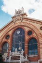 Fragment of the building of Central Market Hall in Budapest, Hungary Royalty Free Stock Photo