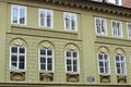 Fragment of a building of classical European architecture in Prague, Czech Republic.