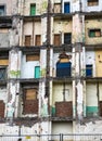 A fragment of a building with a demolished external wall