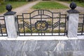 Fragment of cast-iron fence in baroque style . Royalty Free Stock Photo