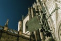 Fragment of the Cathedral - the main landmark of the city of Seville, Andalusia, Spain