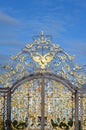 Fragment of Catherine palace fence in Tsarskoye Selo. Royalty Free Stock Photo