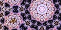 Fragment of Christmas kaleidoscope mandala. Night round ultra violet snowflake pattern. Melting colorful ultraviolet background