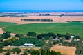 Fragment of circular green field in Australian countryside.