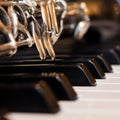 Fragment clarinet closeup Royalty Free Stock Photo