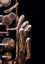 Fragment of the clarinet valves Royalty Free Stock Photo