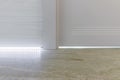 Fragment of classic interior with french herringbone parquet floor and skirting boards. The final stage of finishing works in the Royalty Free Stock Photo