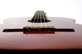 Fragment of classical guitar closeup Royalty Free Stock Photo