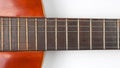 Fragment of classical guitar closeup. musical instrument Royalty Free Stock Photo