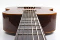 Fragment of classical guitar closeup. musical instrument Royalty Free Stock Photo