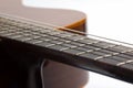 Fragment of classical guitar closeup. musical instrument Royalty Free Stock Photo