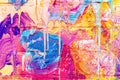 A fragment of colorful graffiti painted on a wall. Abstract urban background Royalty Free Stock Photo