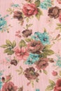 Fragment of colorful retro tapestry textile pattern with floral Royalty Free Stock Photo