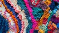 Fragment of colorful retro tapestry textile pattern with floral ornament useful as background Royalty Free Stock Photo