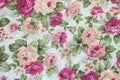 Fragment of colorful retro tapestry textile pattern with floral Royalty Free Stock Photo