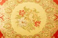 Fragment of colorful retro tapestry textile pattern with floral Royalty Free Stock Photo