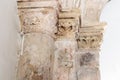 Fragment of the column with the stamp of the architect in the Room of the Last Supper in Jerusalem, Israel.