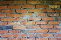 Fragment of concrete old red brick wall Royalty Free Stock Photo