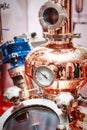 Copper alembic for making alcohol Royalty Free Stock Photo