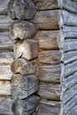 Fragment of the corner of an old log house Royalty Free Stock Photo