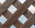 A fragment of a decorative fence lattice of boards. Royalty Free Stock Photo