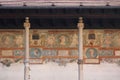 Fragment of decorative frescoes of the Arcaded Courtyard of Wawel Castle, Krakow, Poland Royalty Free Stock Photo