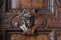 Fragment of decorative woodwork in the interior of the Palace of Doges, Venice Royalty Free Stock Photo