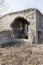 A fragment of the destroyed brick building