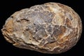 fragment of dinosaur egg shell fossil in rock Royalty Free Stock Photo