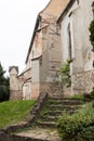 Fragment of the Dominican monastery is Gothic church built in 1289 features a baroque interior. Castke of Sighisoara city in Roma Royalty Free Stock Photo