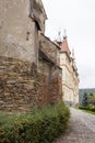 Fragment of the Dominican monastery and Sighisoara City Hall. Castle of Sighisoara city in Romania Royalty Free Stock Photo