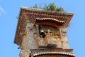 Fragment of the Drunk clock tower of puppet theater in Tbilisi Georgia