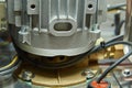 Fragment of the electric motor of the pump of hydraulic system of the metalworking machine